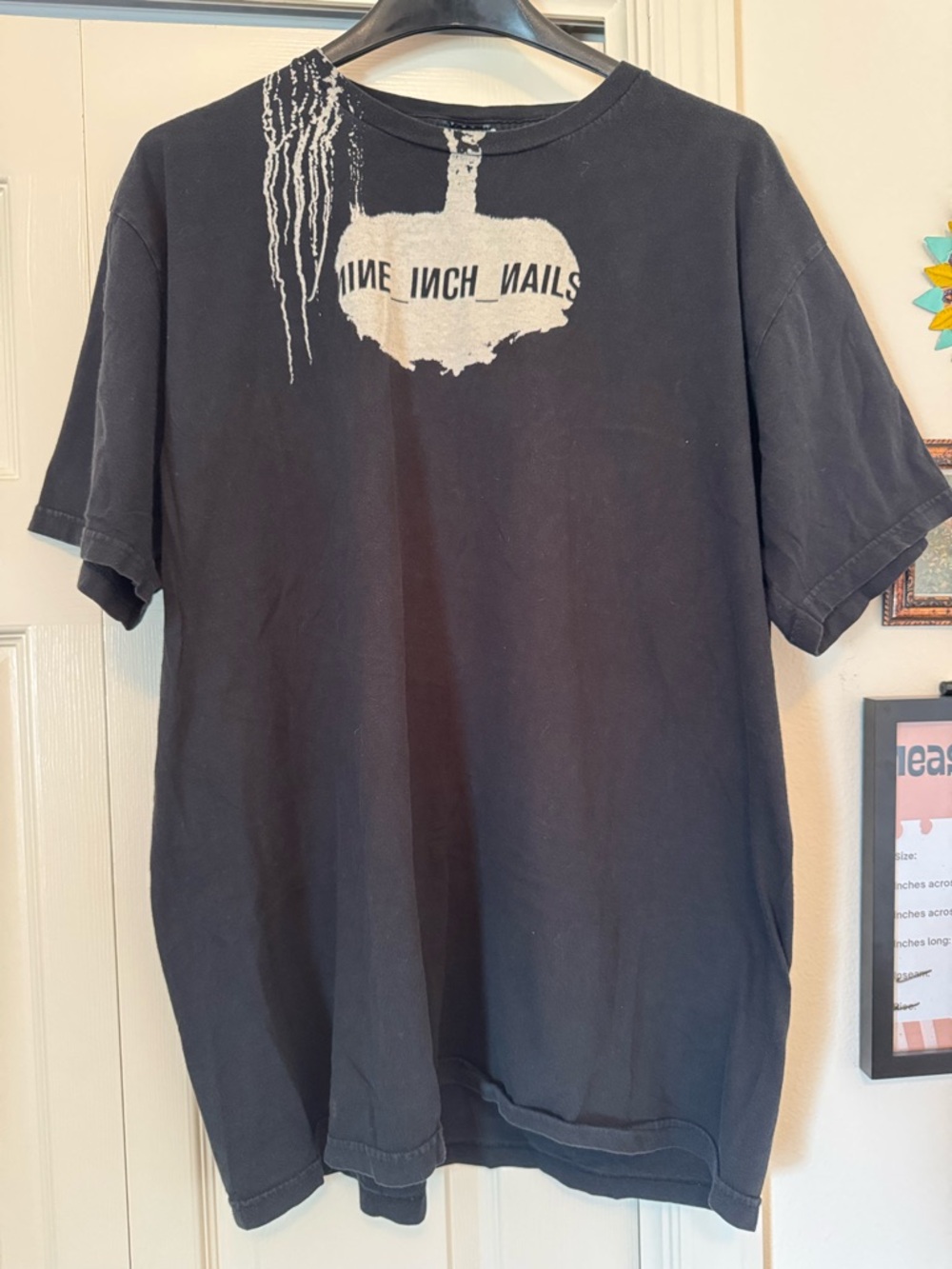 RARE NINE INCH NAILS Giant Tag With Teeth Y2K-2000s L/XL Shirt Tee Tshirt NIN